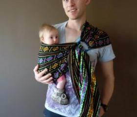 UCHI MAYAN BLACK RING SLING BABY CARRIER